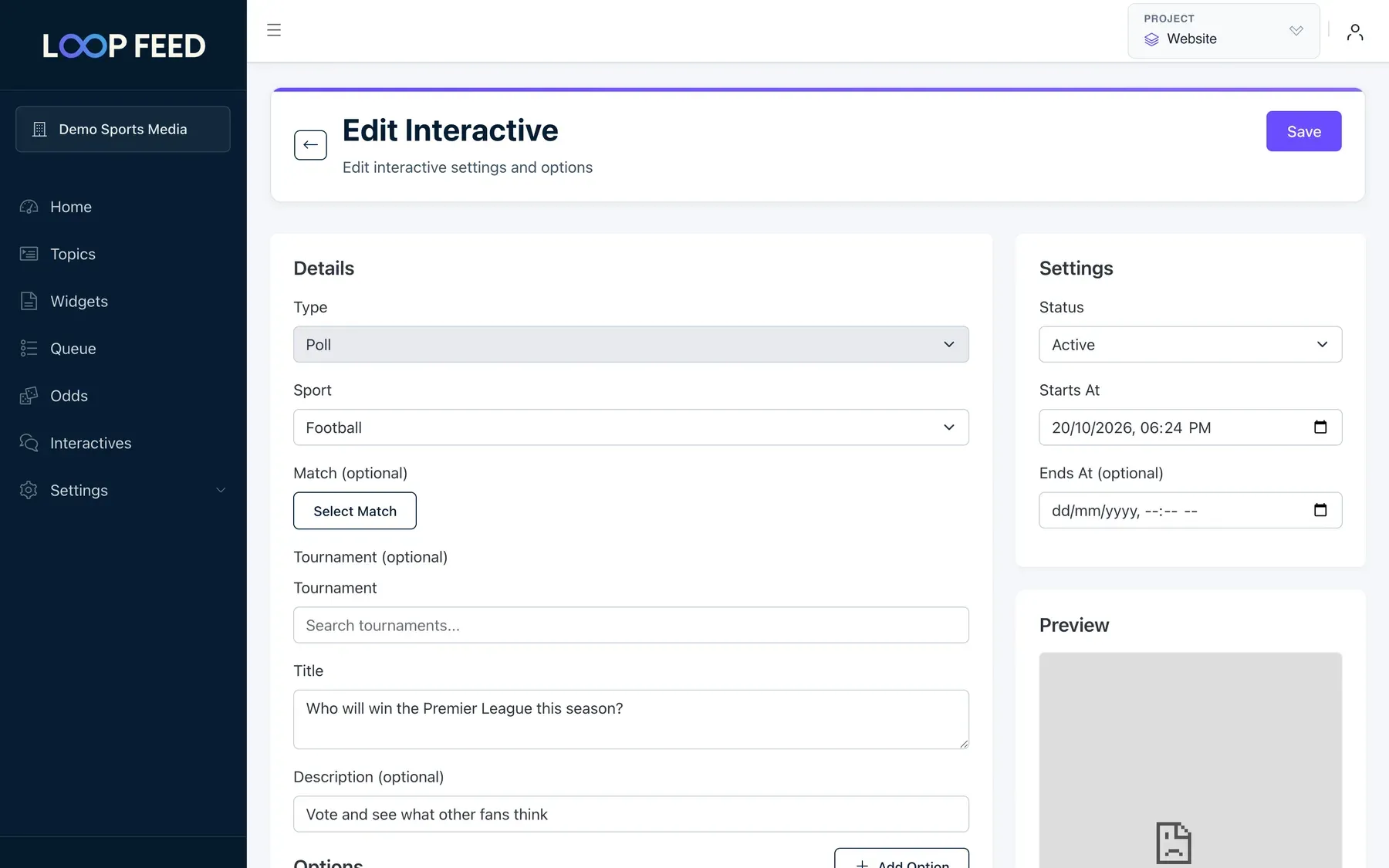 Editing an interactive