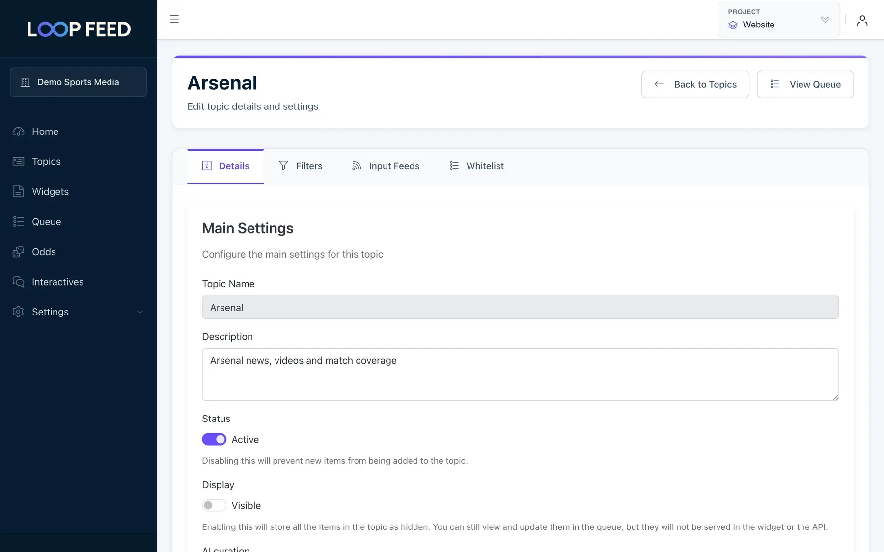 The Details tab